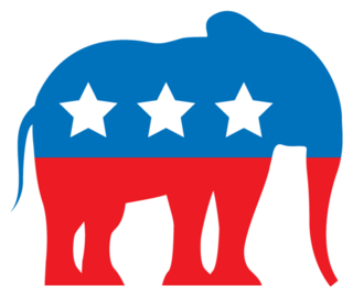 Red White and Blue Republican Elephant Sticker