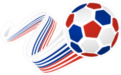 Red White and Blue Soccer Ball Sticker