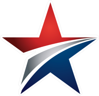Red White and Blue Star Sticker