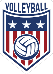 Red White and Blue Volleyball Badge Sticker