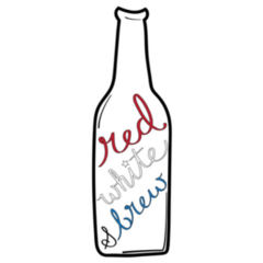 Red White And Brew Fourth Of July Beer Bottle Sticker