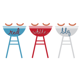 Red White Bbq Fourth Of July Sticker
