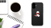 Red Wine Heart Shape Spill Sticker on a Phone (New) example