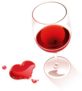 Red Wine Heart Shape Spill Sticker