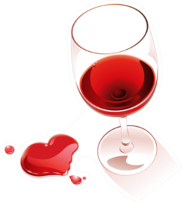 Red Wine Heart Shape Spill Sticker