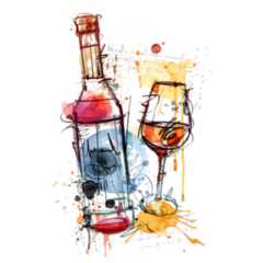 Red Wine Watercolor Illustration Sticker