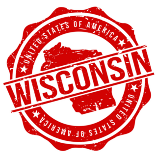 Red Wisconsin America Original Sticker