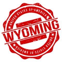 Red Wyoming America Tourism Souvenir Sticker