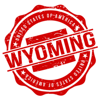 Red Wyoming America Tourism Souvenir Sticker