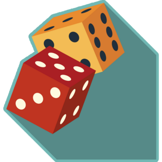 Red Yellow Dice Icon Sticker