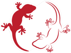 Red Yin And Yang Gecko Sticker