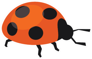 Reddish Orange Ladybug Sticker