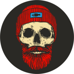 Redhead Sailor Skull With Beard Sticker