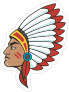 Redskins Mascot Sticker with Headdress