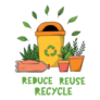 Reduce, Reuse, Recycle Lettering Illustration Sticker