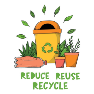 Reduce, Reuse, Recycle Lettering Illustration Sticker