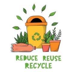 Reduce, Reuse, Recycle Lettering Illustration Sticker