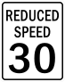 Reduced Speed 30 Sticker