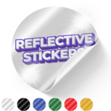 Reflective stickers and decals for high visibility in low light