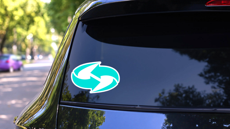 Refresh, Reload Or Update Icon With Arrows Sticker on a Rear Car Window (New) example