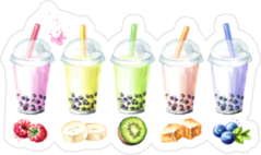 Refreshing Fruit Milky Bubble Sticker