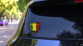Reggae Music Just Relax Sticker  on a Rear Car Window (New) example