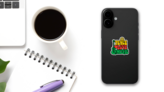 Reggae Peace Love Music Sticker on a Phone (New) example