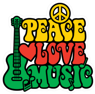 Reggae Peace Love Music Sticker