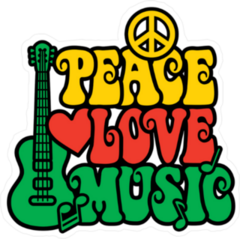 Reggae Peace Love Music Sticker