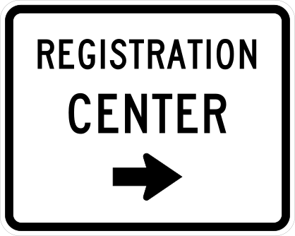 Registration Center To Right Sticker