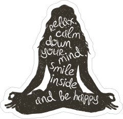 Relax, Be Calm and Smile Yoga Sticker