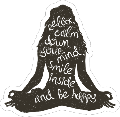 Relax, Be Calm and Smile Yoga Sticker