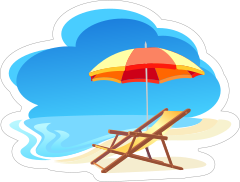 Relax on The Beach Sticker