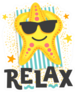 Relax. Starfish Sunbathes In Glasses On The Beach Sticker