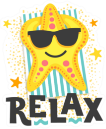 Relax. Starfish Sunbathes In Glasses On The Beach Sticker