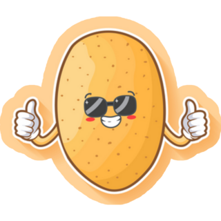 Relaxed Cool Potato Thumbs Up Sticker