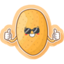 Relaxed Cool Potato Thumbs Up Sticker
