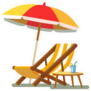 Relaxing Deck Chair On The Beach Sticker