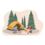 Relaxing In Nature Tent Camp Sticker