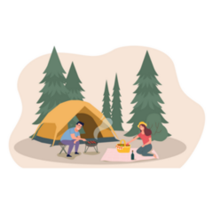 Relaxing In Nature Tent Camp Sticker