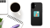 Relaxing Meditating Sloth Sticker on a Phone (New) example