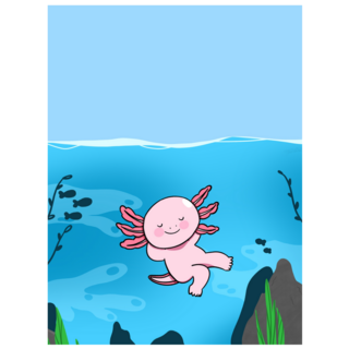 Relaxing Ocean Axolotl Sticker