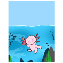 Relaxing Ocean Axolotl Sticker
