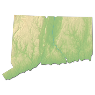 Relief Map - Connecticut Sticker
