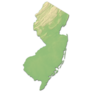 Relief Map - New Jersey Sticker
