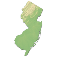 Relief Map - New Jersey Sticker