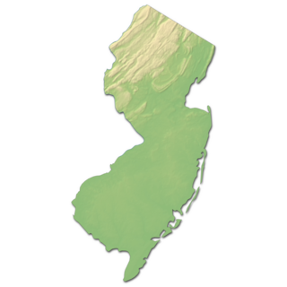 Relief Map - New Jersey Sticker