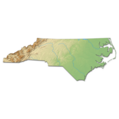 Relief Map - North Carolina Sticker