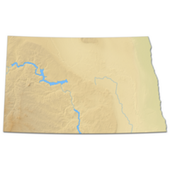 Relief Map - North Dakota (united States) Sticker