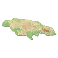 Relief Map Of Jamaica Sticker